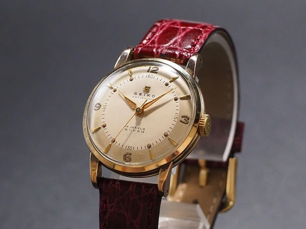 セイコー スーパー 17石 SEIKO SUPER ANTISHOCK 1950‘s 赤機械 手巻き アンティーク SEIKO製新品ベルト付き