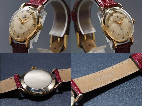 セイコー スーパー 17石 SEIKO SUPER ANTISHOCK 1950‘s 赤機械 手巻き アンティーク SEIKO製新品ベルト付き