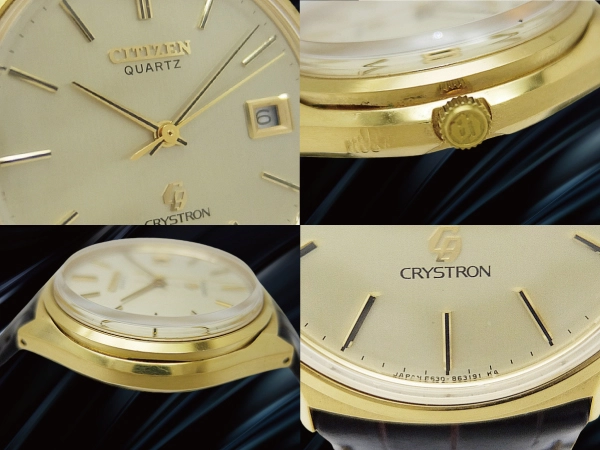 シチズン クリストロン Ref.4-860462-TA GP/SS ゴールドダイヤル デイト  クオーツ CITIZEN CRYSTRON [代行おまかせコース]