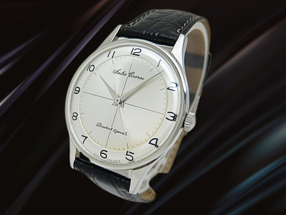 セイコー クロノス 21石 15024D SS シルバーダイヤル クロスライン SEIKO尾錠 アンティーク 手巻き SEIKO Cronos [代行おまかせコース]