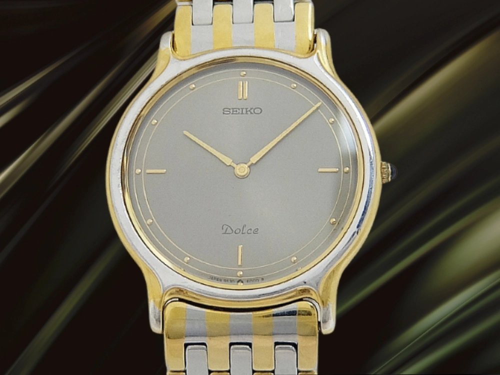 セイコー ドルチェ 9530-6000 GP/SS コンビケース グレーダイヤル 薄型クォーツ ブレス仕様 SEIKO QUARTZ Dolce [代行おまかせコース]