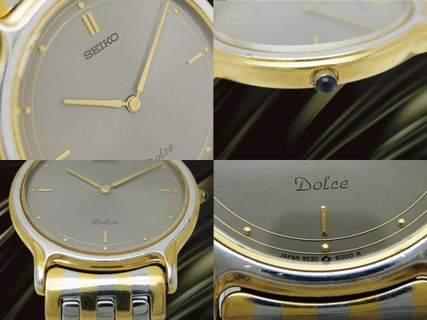 セイコー ドルチェ 9530-6000 GP/SS コンビケース グレーダイヤル 薄型クォーツ ブレス仕様 SEIKO QUARTZ Dolce [代行おまかせコース]