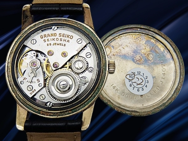 グランドセイコー ファーストモデル クロノメーター J14070 Cal.3180 14K GOLD FILLED SDダイヤル アップライトロゴ 獅子メダリオン SEIKO尾錠 手巻き GRAND SEIKO GS 1st [代行おまかせコース]