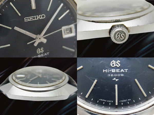 グランドセイコー ハイビート 25石 4522-7000 SS 亀甲型ケース ブラックダイヤル GSメダリオン 手巻き GRAND SEIKO HI-BEAT 36000 45GS [代行おまかせコース]