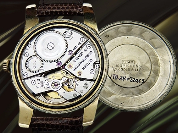 シチズン クロノメーター 31石 Ref.CR1507081 100 MICRONS GOLD FILLED シルバーダイヤル 大鷲メダリオン 手巻き Citizen Chronometer [代行おまかせコース]