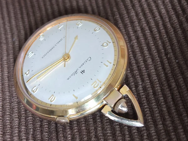 シチズン CITIZEN アラーム 懐中時計 17石 18K GP 国産初アラームポケットウォッチ 手巻き Citizen Alarm 美品