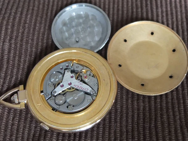 シチズン CITIZEN アラーム 懐中時計 17石 18K GP 国産初アラームポケットウォッチ 手巻き Citizen Alarm 美品