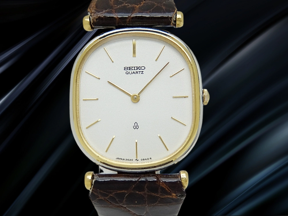 セイコー 薄型 クオーツ 2620-5470 SGP/PDP/SS オーバル シルバーダイヤル ドレスウォッチ SEIKO QUARTZ [代行おまかせコース]