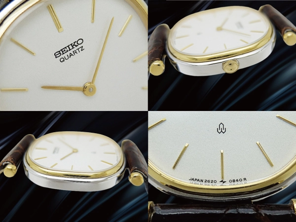 セイコー 薄型 クオーツ 2620-5470 SGP/PDP/SS オーバル シルバーダイヤル ドレスウォッチ SEIKO QUARTZ [代行おまかせコース]