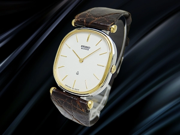 セイコー 薄型 クオーツ 2620-5470 SGP/PDP/SS オーバル シルバーダイヤル ドレスウォッチ SEIKO QUARTZ [代行おまかせコース]