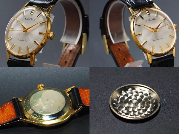 セイコー クラウン Seiko Crown 21石 ダイアショック SEIKOSHA 裏蓋保護シール有 尾錠 バネ棒 ベルト付