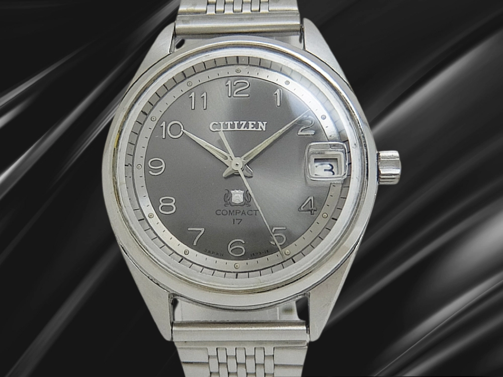 シチズン オートデーター コンパクト 17石 Ref.AUDS 2804-TA SS グレーダイヤル ブレス仕様 オートマチック CITIZEN Auto Dater COMPACT Para Water [代行おまかせコース]