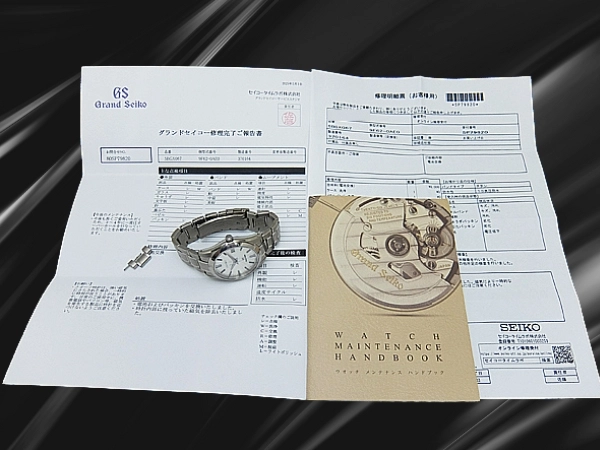 グランドセイコー SBGX067 9F62-0AE0 チタン シルバーダイヤル 獅子の紋章 ブレス仕様 クオーツ 2025年メーカー修理完了報告書付属 GRAND SEIKO GS [代行おまかせコース]