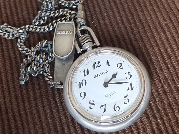 セイコー ワコー SEIKO WAKO 和光 限定 懐中時計 銀製 5740-8010 SILVER 提鎖 チェーン付き 特選時計