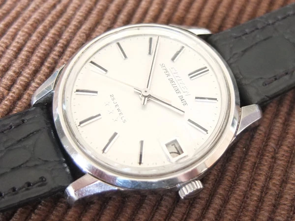 シチズン CITIZEN Super Deluxe date スーパーデラックス デイト ステンレスモデル 手巻き 25石 三ツ星 HODS 50701-Y 希少品