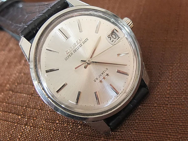 シチズン スーパーデラックス デイト CITIZEN Super Deluxe date ステンレススチール(SS)モデル 手巻き 25石 三ツ星 HODS 51302-Y