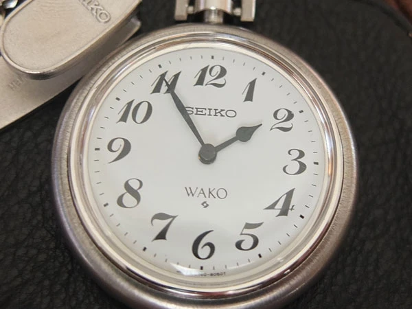 セイコー SEIKO ワコー WAKO 和光 限定 懐中時計 銀製 5740-8010 SILVER 提鎖 革ケース付き 特選時計 美品