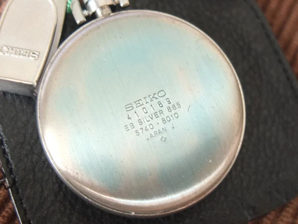 セイコー SEIKO ワコー WAKO 和光 限定 懐中時計 銀製 5740-8010 SILVER 提鎖 革ケース付き 特選時計 美品