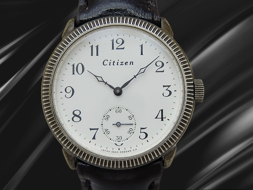 シチズン 60周年記念限定モデル Ref.4645-E63433Y スターリングシルバー925/SS ホワイトダイヤル 社外ベルト装着 クオーツ Citizen anniversary [代行おまかせコース]