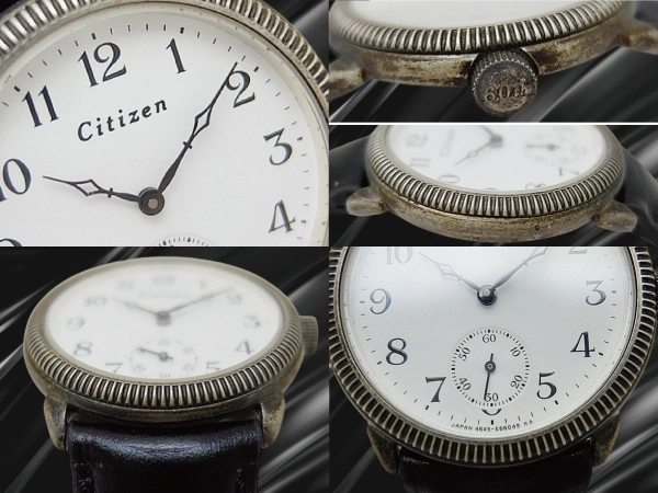 シチズン 60周年記念限定モデル Ref.4645-E63433Y スターリングシルバー925/SS ホワイトダイヤル 社外ベルト装着 クオーツ Citizen anniversary [代行おまかせコース]