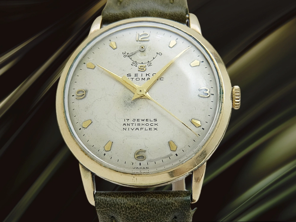 セイコー インジケーター 巻印 17石 Ref.14015 14K GOLD FILLED エイジングダイヤル 国産初の自動巻き時計 Seiko Automatic [代行おまかせコース]