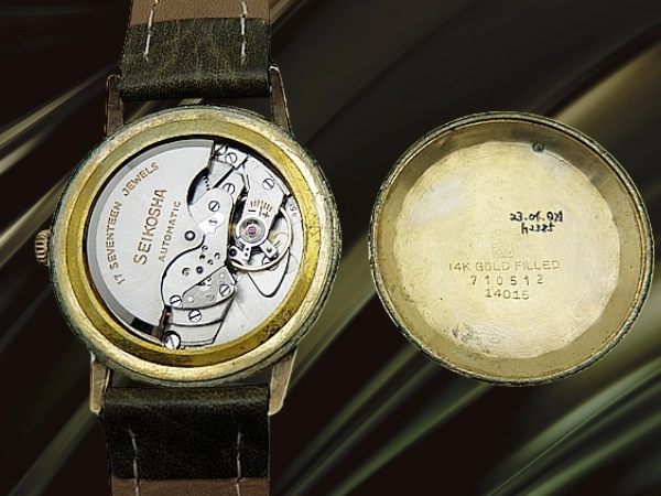 セイコー インジケーター 巻印 17石 Ref.14015 14K GOLD FILLED エイジングダイヤル 国産初の自動巻き時計 Seiko Automatic [代行おまかせコース]