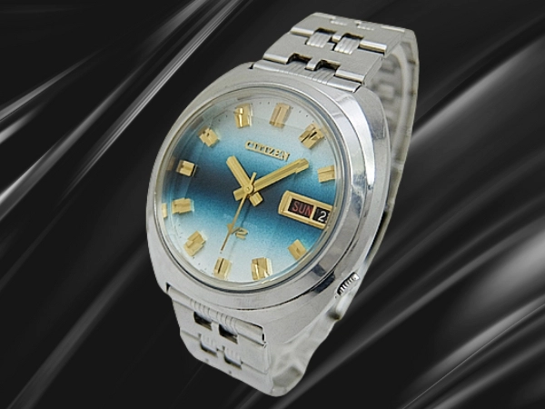 シチズン セブンスター V2 26石 Ref.4-771206-K 7700 SS 5面カットガラス グラデーションダイヤル ターンプッシュ式 デイデイト ブレス装着 オートマチック CITIZEN SEVEN STAR V2 [代行おまかせコース]