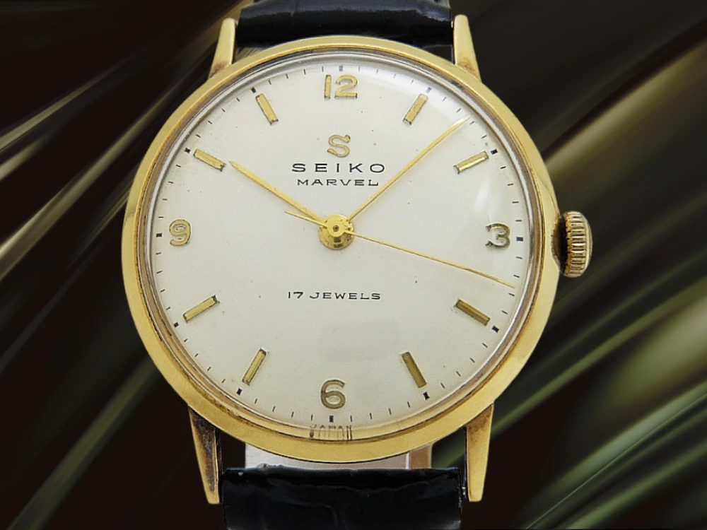 セイコー マーベル 重量27g K18 金無垢 14036 17石 蛇Sマーク 東京電力株式會社 贈 刻印 アンティーク 手巻き SEIKO MARVEL [代行おまかせコース]
