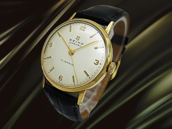 セイコー マーベル 重量27g K18 金無垢 14036 17石 蛇Sマーク 東京電力株式會社 贈 刻印 アンティーク 手巻き SEIKO MARVEL [代行おまかせコース]