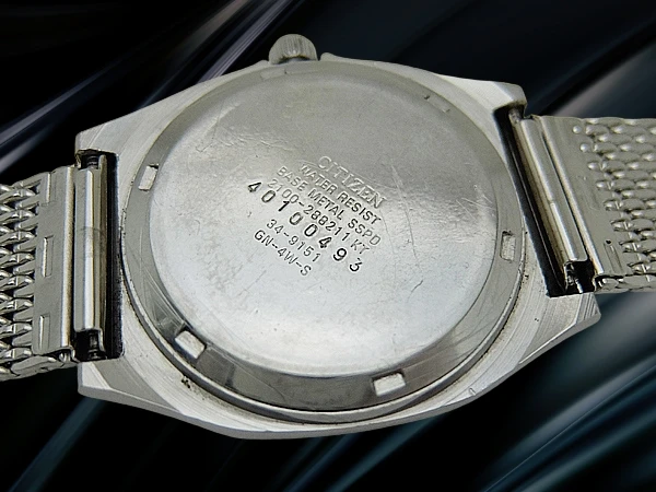 シチズン CQ 2100-288211 SS/PD 8角 ブラックダイヤル 社外ミラネーゼメッシュブレスレット装着 クォーツ CITIZEN QUARTZ [代行おまかせコース]