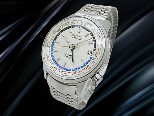 セイコー ワールドタイム 6217-7000 SS リネンシルバーダイヤル 社外ブレス装着 ファーストモデル オートマチック SEIKO WORLD TIME 1st [代行おまかせコース]