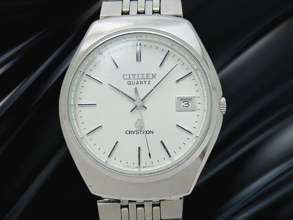 シチズン クリストロン Ref.4-880381-TA SS シルバーダイヤル デイト CQブレス装着 クオーツ CITIZEN CRYSTRON [代行おまかせコース]