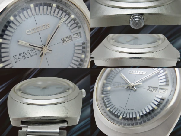 シチズン クリスタルセブン カスタム 27石 Ref.4-521218-T SS トノー グレーダイヤル デイデイト オートマチック ブレス装着 CITIZEN CRYSTAL SEVEN CUSTOM [代行おまかせコース]