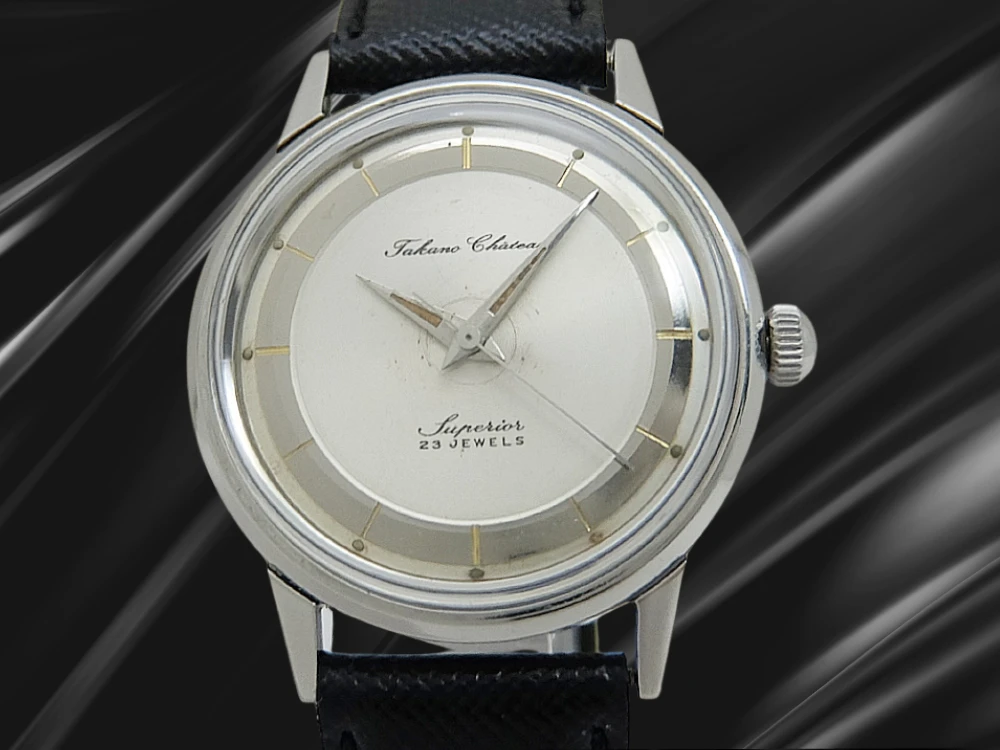 タカノ シャトー スーペリア 23石 SS ツートンダイヤル 社外ベルト装着 手巻き Takano Chateau superior [代行おまかせコース]
