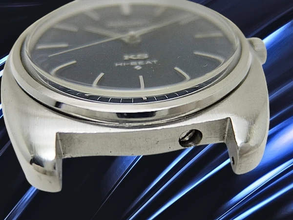 キングセイコー ハイビート 5621-7000 SS クッション ワンピースケース ダークブルーダイヤル 社外製レザー装着 オートマチック KING SEIKO HI-BEAT 56KS [Shopまるごと委託]