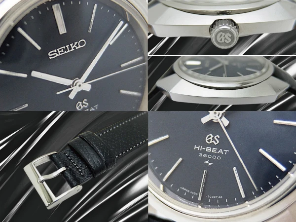 グランドセイコー ハイビート 4520-7000 SS 亀甲型 オクタゴンケース マットブラックダイヤル GSメダリオン 社外製レザー装着 手巻き GRAND SEIKO HI-BEAT 45GS [Shopまるごと委託]