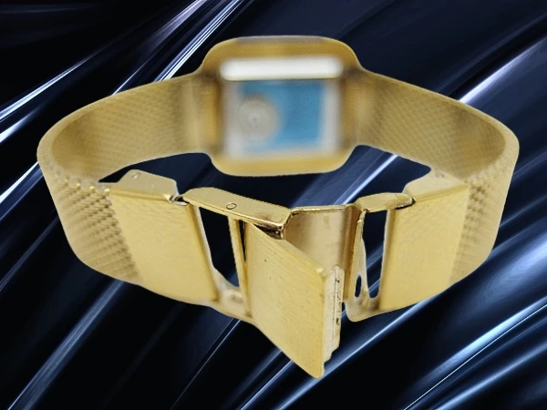 セイコー レディース 1719-3070 ブルーストーン/SGP/SS スクエア 裏リューズ ゴールドダイヤル ブレス装着 手巻き SEIKO [代行おまかせコース]