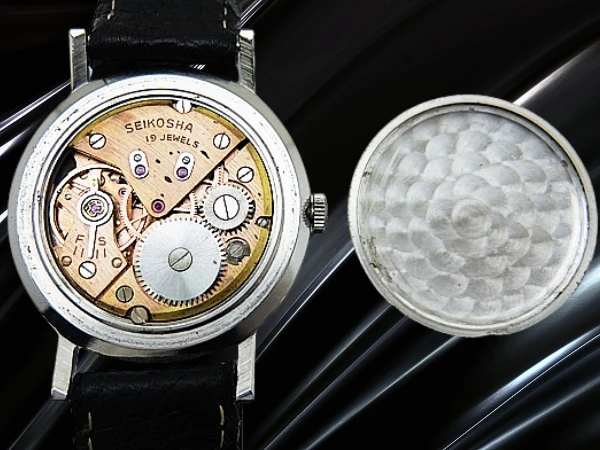 セイコー マーベル J14020 19石 赤機械 SS ギョーシェ ハニカム文字盤 社外レザー装着 アンティーク 手巻き SEIKO MARVEL [代行おまかせコース]