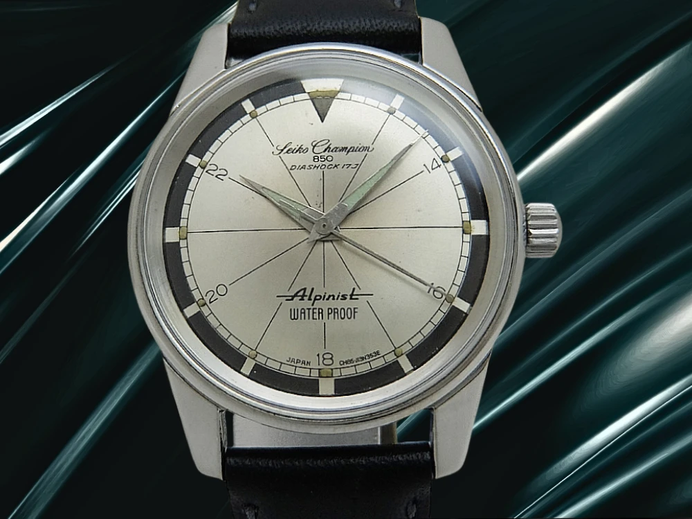 セイコー チャンピオン 850 アルピニスト Ref.J13079 SS シルバーダイヤル 社外製レザー装着 手巻き SEIKO Champion Alpinist WATER PROOF [代行おまかせコース]