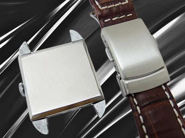 シチズン スペシャル No.106627 角型 スクエア メッキ/SS ホワイトダイヤル 社外製レザー装着 手巻き CITIZEN SPECIAL [代行おまかせコース]