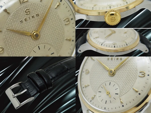 セイコー Sマーク スモールセコンド J12062 17石 14K GF BEZEL/SS Sマーク ギョウシェダイヤル 社外レザー装着 アンティーク 手巻き SEIKO [代行おまかせコース]