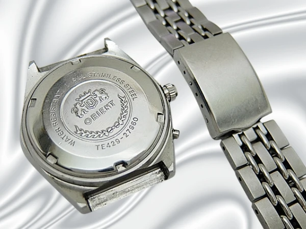 オリエント クロノエース 23石 Ref.TE429-27960 SS 変わりケース カットガラス グリーングラデ―ションダイヤル デイデイト 社外ブレス装着 オートマチック ORIENT CHRONOACE [代行おまかせコース]