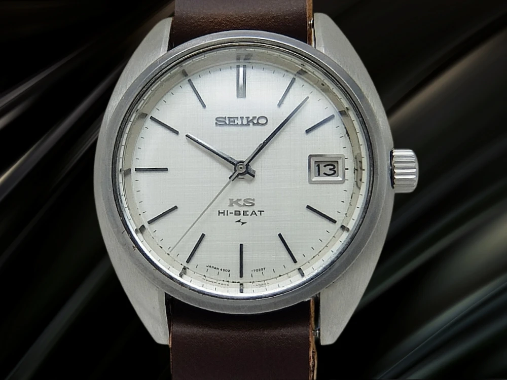 キングセイコー ハイビート 25石 4502-7010 SS リネンシルバーダイヤル KSメダリオン 社外製引き通しベルト装着 手巻き 45KCM KING SEIKO HI-BEAT [代行おまかせコース]