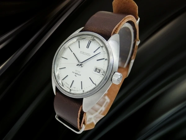 キングセイコー ハイビート 25石 4502-7010 SS リネンシルバーダイヤル KSメダリオン 社外製引き通しベルト装着 手巻き 45KCM KING SEIKO HI-BEAT [代行おまかせコース]