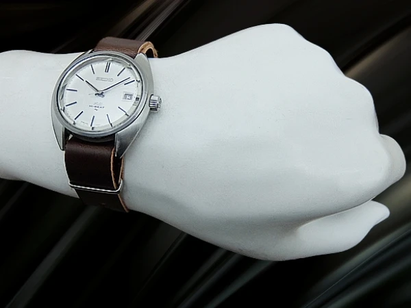 キングセイコー ハイビート 25石 4502-7010 SS リネンシルバーダイヤル KSメダリオン 社外製引き通しベルト装着 手巻き 45KCM KING SEIKO HI-BEAT [代行おまかせコース]