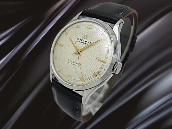 セイコー マーベル J13003 17石 SS 蛇Sマーク ギョウシェダイヤル 社外レザー装着 アンティーク 手巻き SEIKO MARVEL [代行おまかせコース]