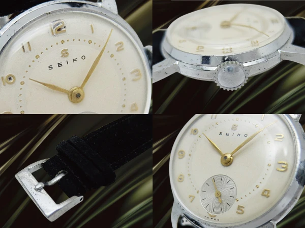 セイコー スモールセコンド 1183 メッキ/SS ツートンダイヤル SEIKO製スエード調ストラップ装着 アンティーク 手巻き SEIKO [代行おまかせコース]