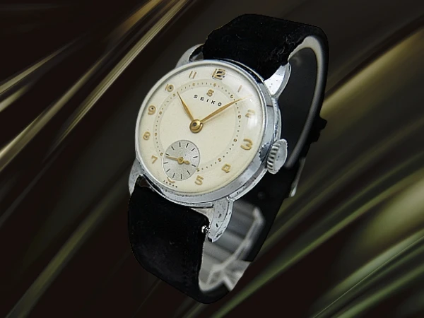 セイコー スモールセコンド 1183 メッキ/SS ツートンダイヤル SEIKO製スエード調ストラップ装着 アンティーク 手巻き SEIKO [代行おまかせコース]