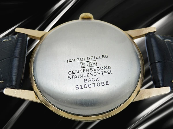 シチズン センターセコンド 17石 14K GOLD FILLED/SS Cマーク 変わり文字盤 社外レザー装着 アンティーク 手巻き CITIZEN CENTER-SECOND PARA SHOCK PHYNOX [代行おまかせコース]