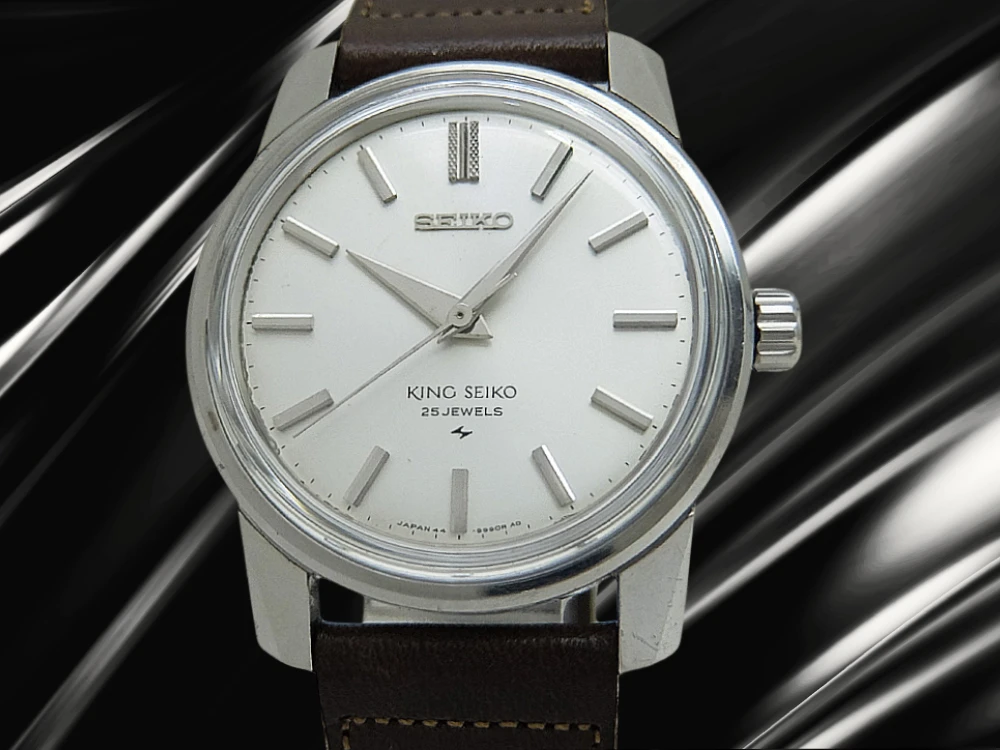 キングセイコー セカンドモデル 後期型 44-9990 SS シルバーダイヤル 社外製レザー装着 手巻き KING SEIKO 2nd 44KS [代行おまかせコース]